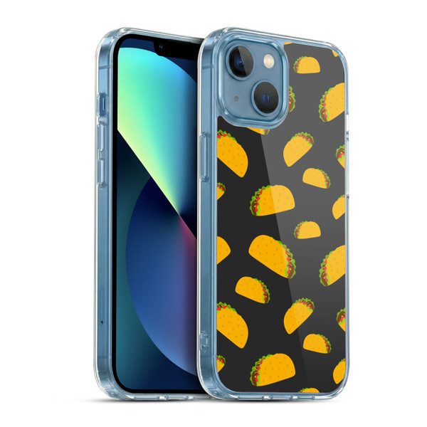 PLdesign Food Patterns Cool Fun Taco Soft Gel Case for Apple iPhone 13 Mini & MagSafe