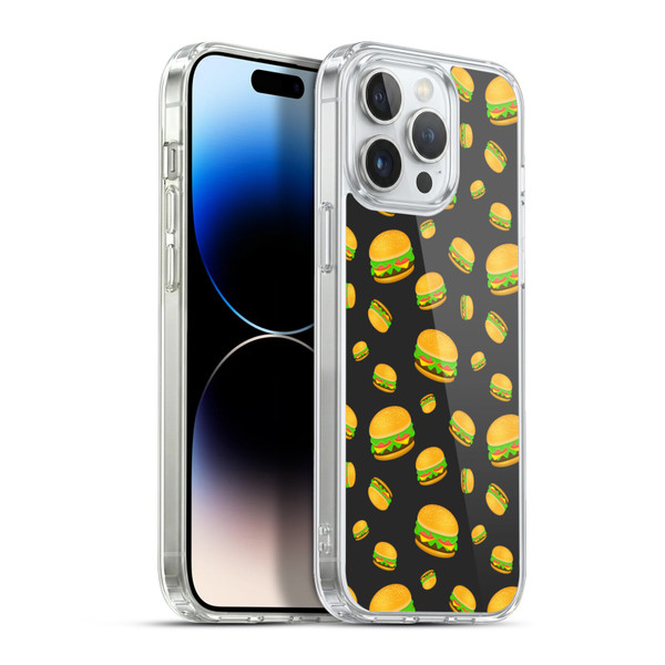 PLdesign Food Patterns Cool Fun Burger Soft Gel Case for Apple iPhone 13 Pro Max & MagSafe