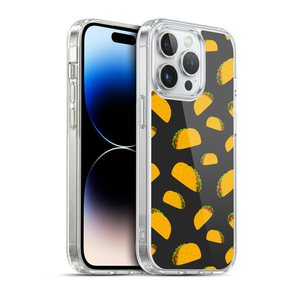 PLdesign Food Patterns Cool Fun Taco Soft Gel Case for Apple iPhone 13 Pro & MagSafe