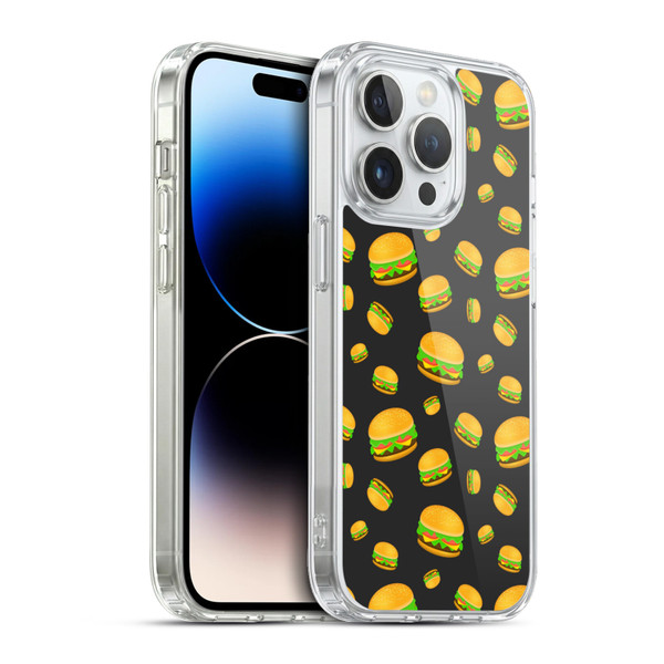 PLdesign Food Patterns Cool Fun Burger Soft Gel Case for Apple iPhone 13 Pro & MagSafe