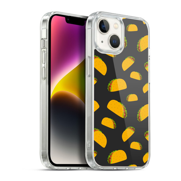 PLdesign Food Patterns Cool Fun Taco Soft Gel Case for Apple iPhone 14
