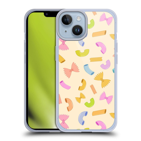 PLdesign Food Patterns Macaroni Pasta Colored Soft Gel Case for Apple iPhone 14