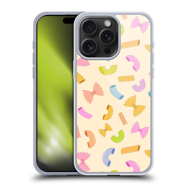 PLdesign Food Patterns Macaroni Pasta Colored Soft Gel Case for Apple iPhone 15 Pro Max