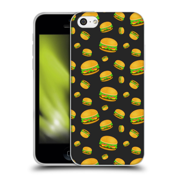 PLdesign Food Patterns Cool Fun Burger Soft Gel Case for Apple iPhone 5c