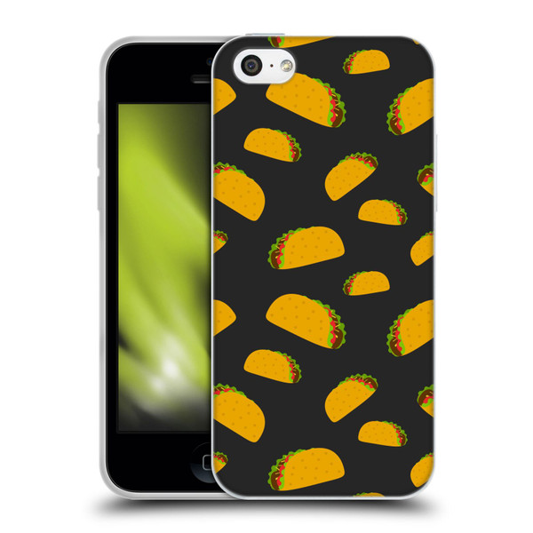 PLdesign Food Patterns Cool Fun Taco Soft Gel Case for Apple iPhone 5c