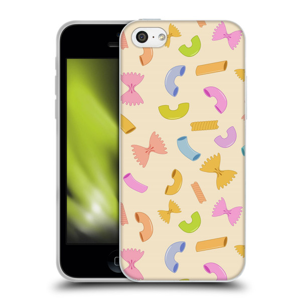 PLdesign Food Patterns Macaroni Pasta Colored Soft Gel Case for Apple iPhone 5c