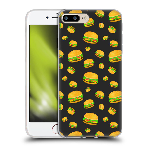 PLdesign Food Patterns Cool Fun Burger Soft Gel Case for Apple iPhone 7 Plus / iPhone 8 Plus
