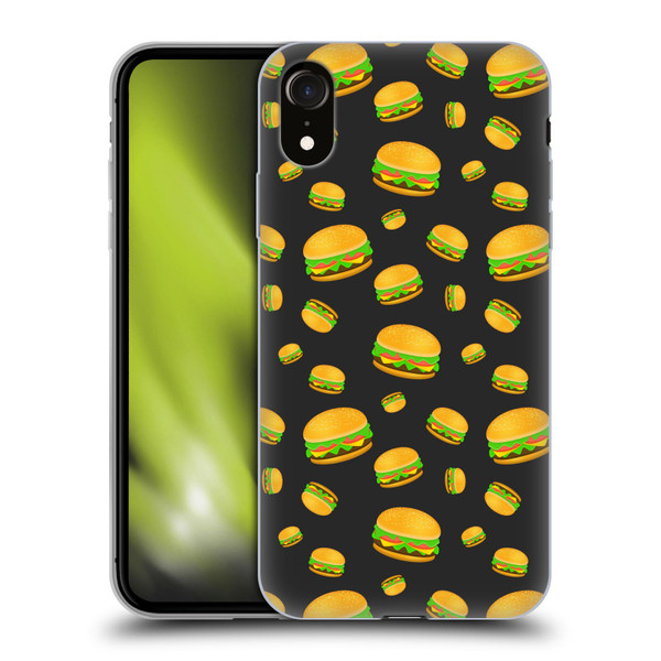 PLdesign Food Patterns Cool Fun Burger Soft Gel Case for Apple iPhone XR