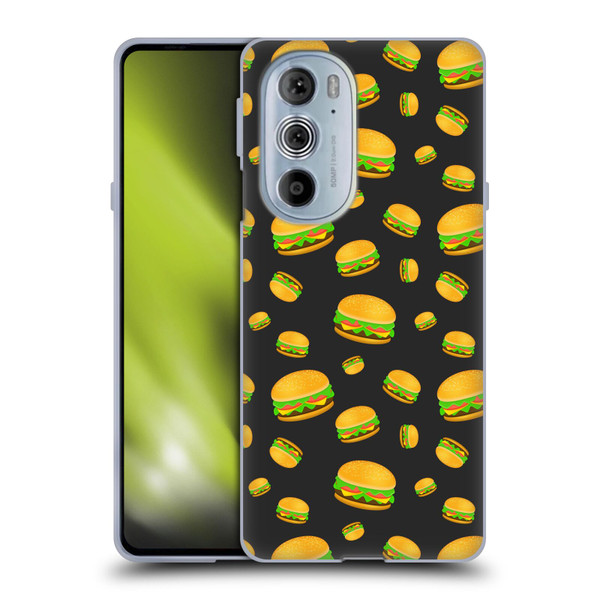 PLdesign Food Patterns Cool Fun Burger Soft Gel Case for Motorola Edge X30