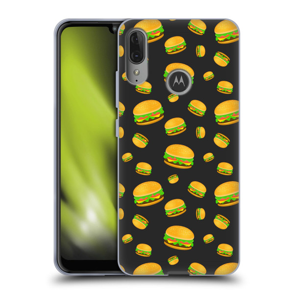 PLdesign Food Patterns Cool Fun Burger Soft Gel Case for Motorola Moto E6 Plus