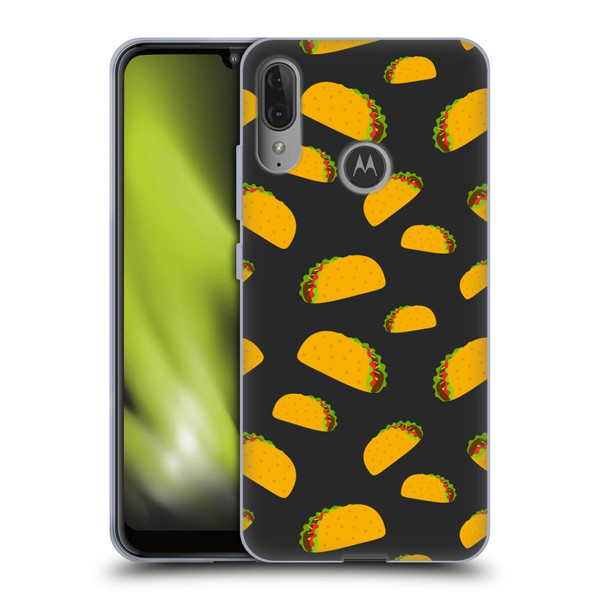 PLdesign Food Patterns Cool Fun Taco Soft Gel Case for Motorola Moto E6 Plus