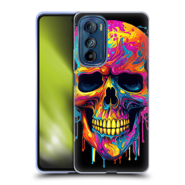 LebensArt Mix Art Rainbow Skull Soft Gel Case for Motorola Edge 30