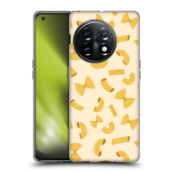 PLdesign Food Patterns Macaroni Pasta Gold Soft Gel Case for OnePlus 11 5G