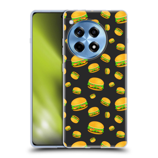 PLdesign Food Patterns Cool Fun Burger Soft Gel Case for OnePlus 12R