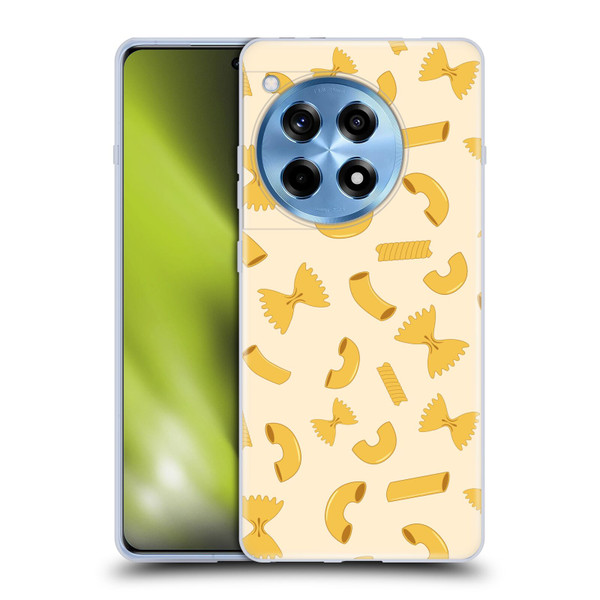 PLdesign Food Patterns Macaroni Pasta Gold Soft Gel Case for OnePlus 12R