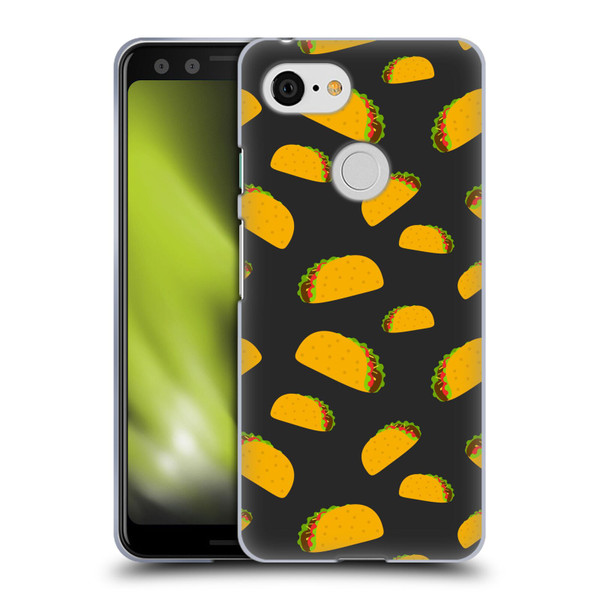 PLdesign Food Patterns Cool Fun Taco Soft Gel Case for Google Pixel 3