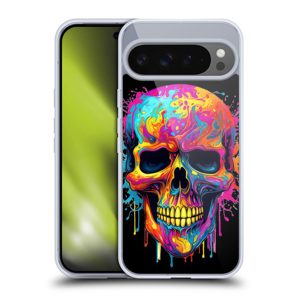 LebensArt Mix Art Rainbow Skull Soft Gel Case for Google Pixel 9 Pro XL