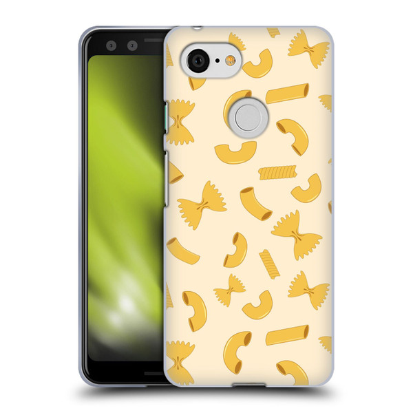 PLdesign Food Patterns Macaroni Pasta Gold Soft Gel Case for Google Pixel 3