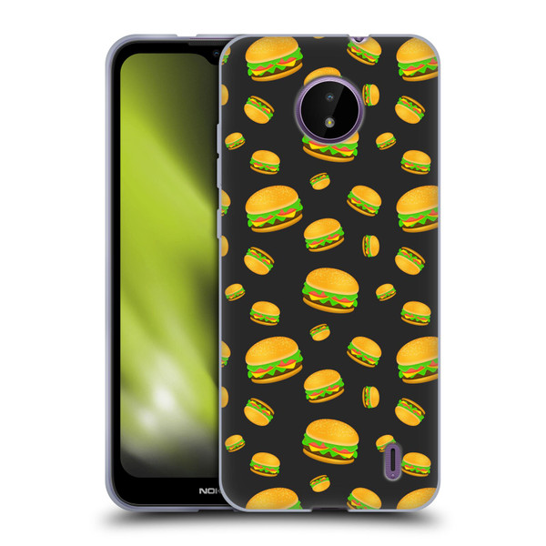 PLdesign Food Patterns Cool Fun Burger Soft Gel Case for Nokia C10 / C20