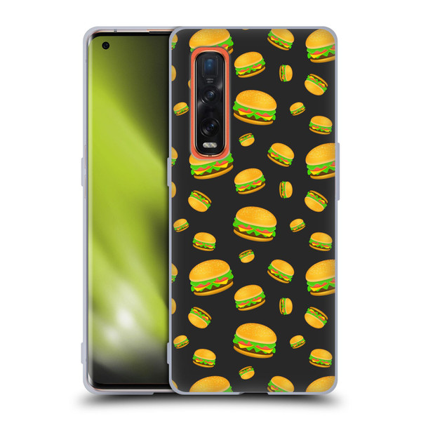 PLdesign Food Patterns Cool Fun Burger Soft Gel Case for OPPO Find X2 Pro 5G