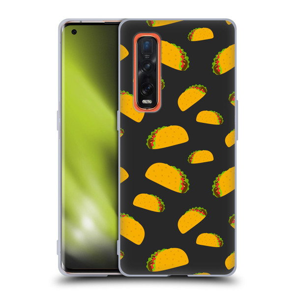 PLdesign Food Patterns Cool Fun Taco Soft Gel Case for OPPO Find X2 Pro 5G