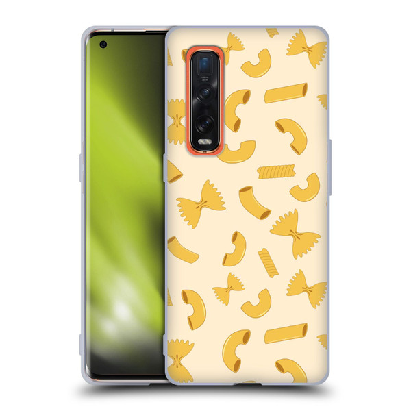 PLdesign Food Patterns Macaroni Pasta Gold Soft Gel Case for OPPO Find X2 Pro 5G