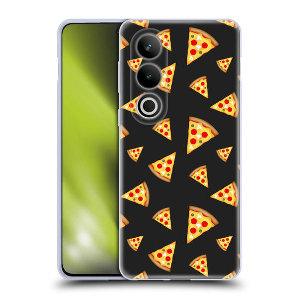PLdesign Food Patterns Cool Fun Pizza Slices Black Soft Gel Case for OPPO OnePlus Ace 3V 5G