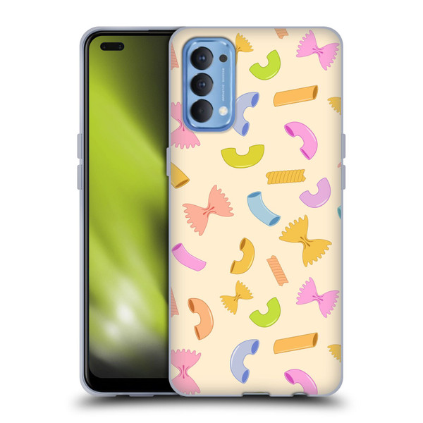 PLdesign Food Patterns Macaroni Pasta Colored Soft Gel Case for OPPO Reno 4 5G