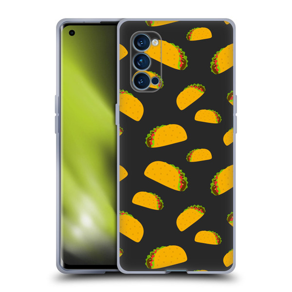 PLdesign Food Patterns Cool Fun Taco Soft Gel Case for OPPO Reno 4 Pro 5G