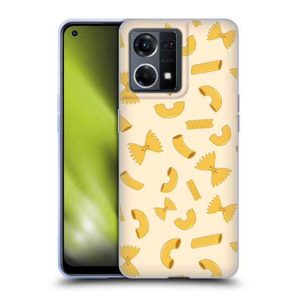 PLdesign Food Patterns Macaroni Pasta Gold Soft Gel Case for OPPO Reno8 4G