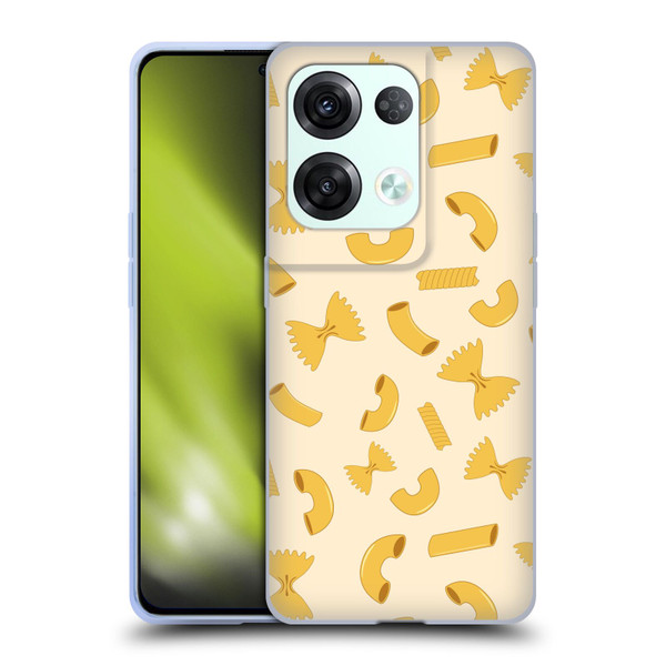 PLdesign Food Patterns Macaroni Pasta Gold Soft Gel Case for OPPO Reno8 Pro