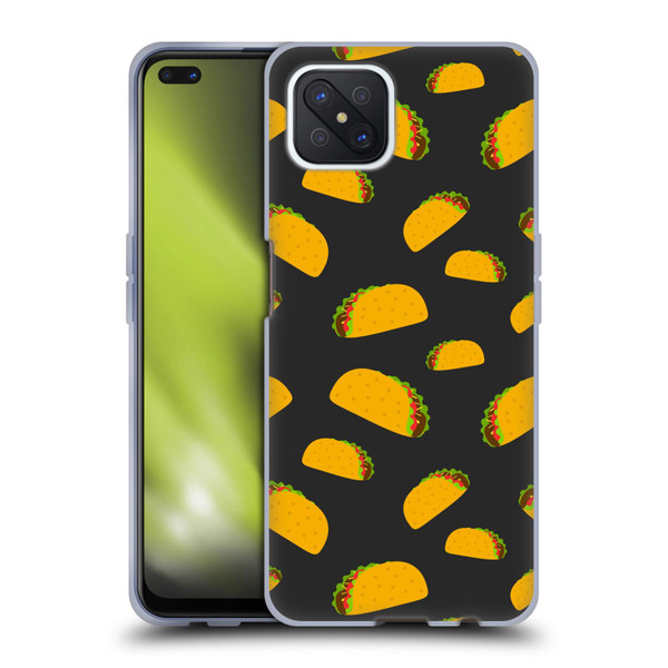 PLdesign Food Patterns Cool Fun Taco Soft Gel Case for OPPO Reno4 Z 5G