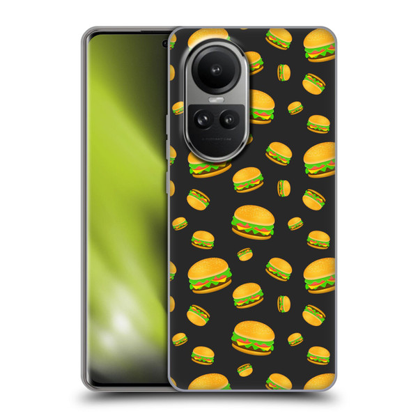 PLdesign Food Patterns Cool Fun Burger Soft Gel Case for OPPO Reno10 5G / Reno10 Pro 5G