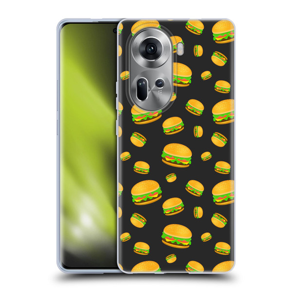 PLdesign Food Patterns Cool Fun Burger Soft Gel Case for OPPO Reno11
