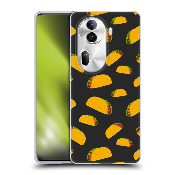 PLdesign Food Patterns Cool Fun Taco Soft Gel Case for OPPO Reno11 Pro