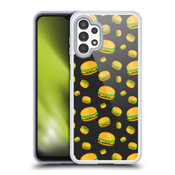 PLdesign Food Patterns Cool Fun Burger Soft Gel Case for Samsung Galaxy A13 (2022)
