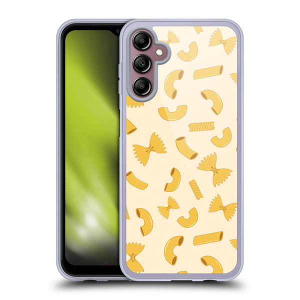 PLdesign Food Patterns Macaroni Pasta Gold Soft Gel Case for Samsung Galaxy A14 5G