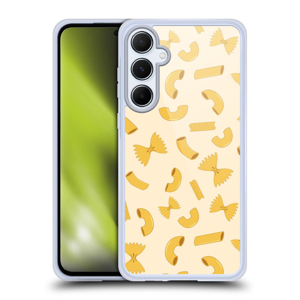 PLdesign Food Patterns Macaroni Pasta Gold Soft Gel Case for Samsung Galaxy A55 5G