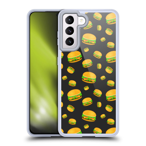 PLdesign Food Patterns Cool Fun Burger Soft Gel Case for Samsung Galaxy S21 5G