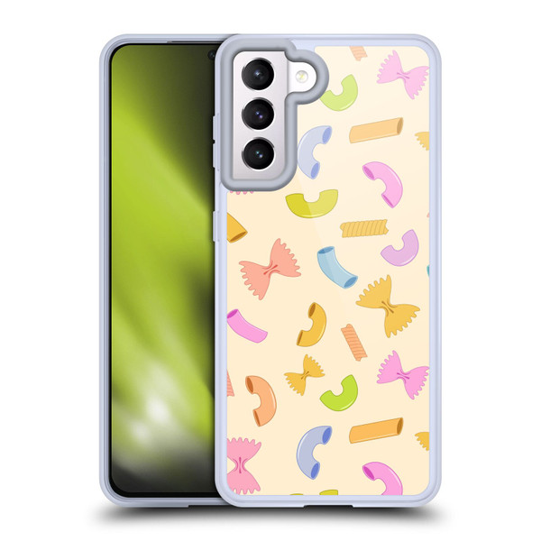 PLdesign Food Patterns Macaroni Pasta Colored Soft Gel Case for Samsung Galaxy S21 5G