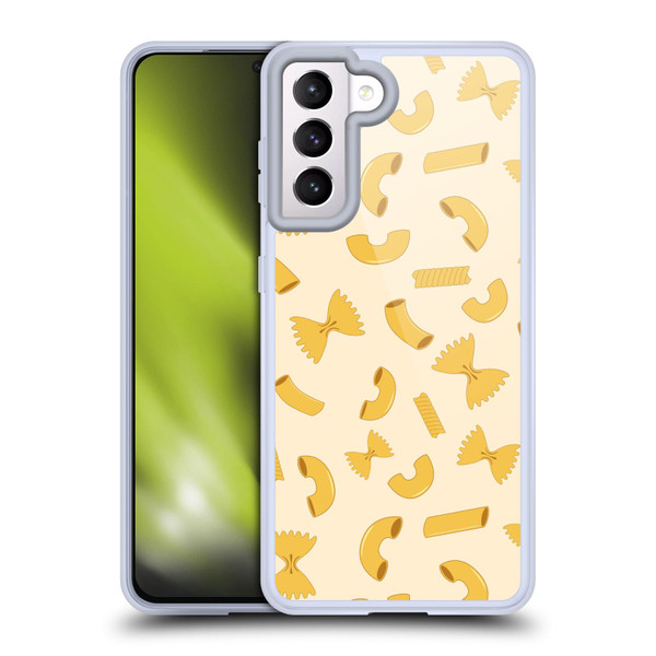 PLdesign Food Patterns Macaroni Pasta Gold Soft Gel Case for Samsung Galaxy S21 5G