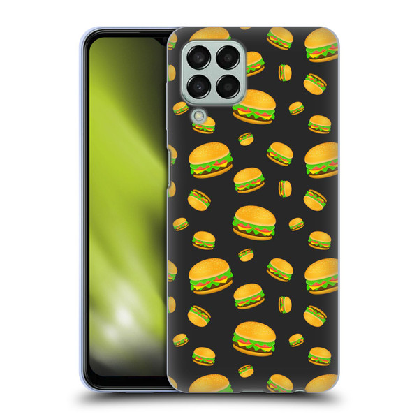 PLdesign Food Patterns Cool Fun Burger Soft Gel Case for Samsung Galaxy M33 (2022)