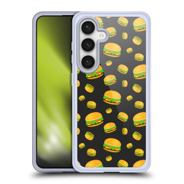 PLdesign Food Patterns Cool Fun Burger Soft Gel Case for Samsung Galaxy S24 5G