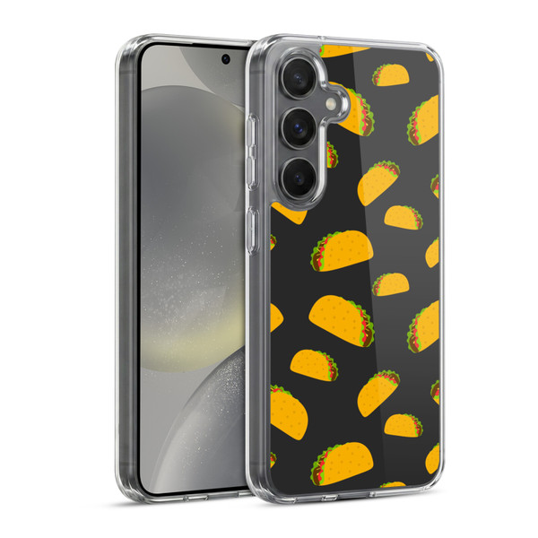PLdesign Food Patterns Cool Fun Taco Soft Gel Case for Samsung Galaxy S24 5G & MagSafe