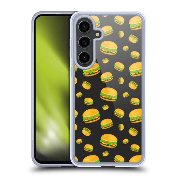 PLdesign Food Patterns Cool Fun Burger Soft Gel Case for Samsung Galaxy S24+ 5G