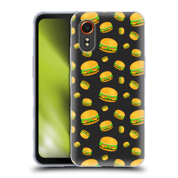 PLdesign Food Patterns Cool Fun Burger Soft Gel Case for Samsung Galaxy Xcover7 5G