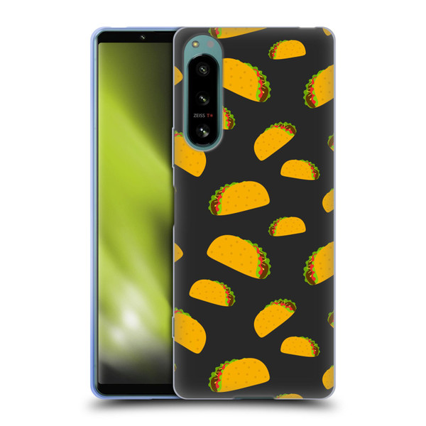 PLdesign Food Patterns Cool Fun Taco Soft Gel Case for Sony Xperia 5 IV