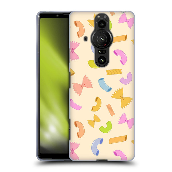 PLdesign Food Patterns Macaroni Pasta Colored Soft Gel Case for Sony Xperia Pro-I