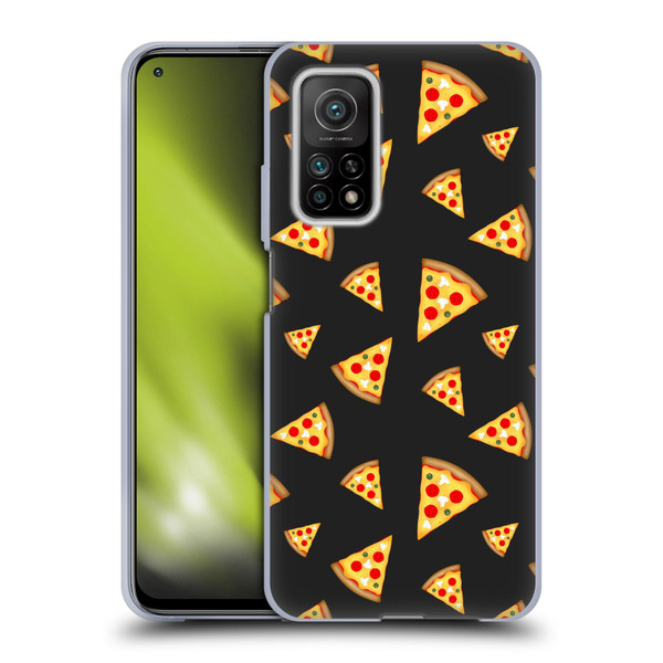 PLdesign Food Patterns Cool Fun Pizza Slices Black Soft Gel Case for Xiaomi Mi 10T 5G