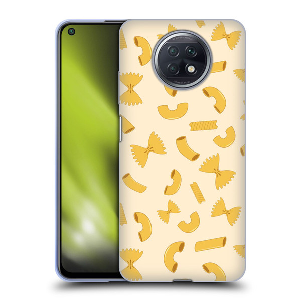 PLdesign Food Patterns Macaroni Pasta Gold Soft Gel Case for Xiaomi Redmi Note 9T 5G